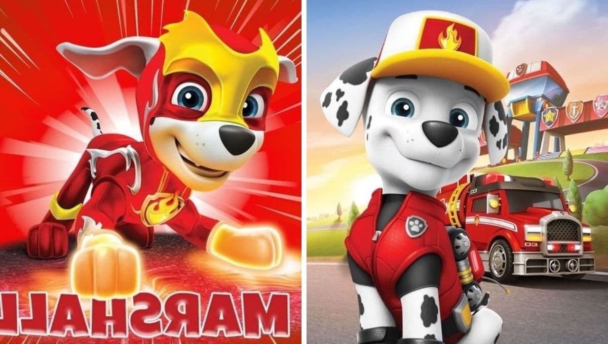 6 dibujos para colorear de Marshall de Paw Patrol: plantillas para imprimir fáciles