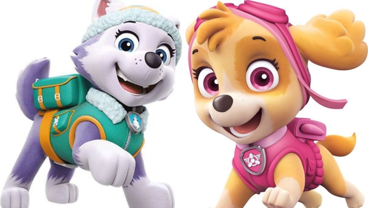 Stickers de las perritas de Paw Patrol: Skye y Everest lindas para imprimir