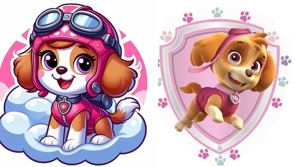 Dibujos bonitos de Skye de Paw Patrol: plantillas para imprimir y colorear