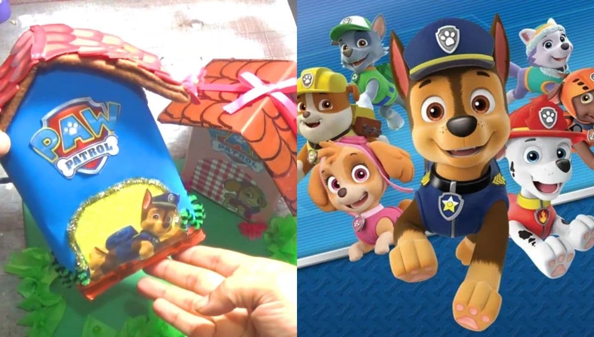 Dulceros de Paw Patrol con material reciclado: tutorial fácil con botes de leche