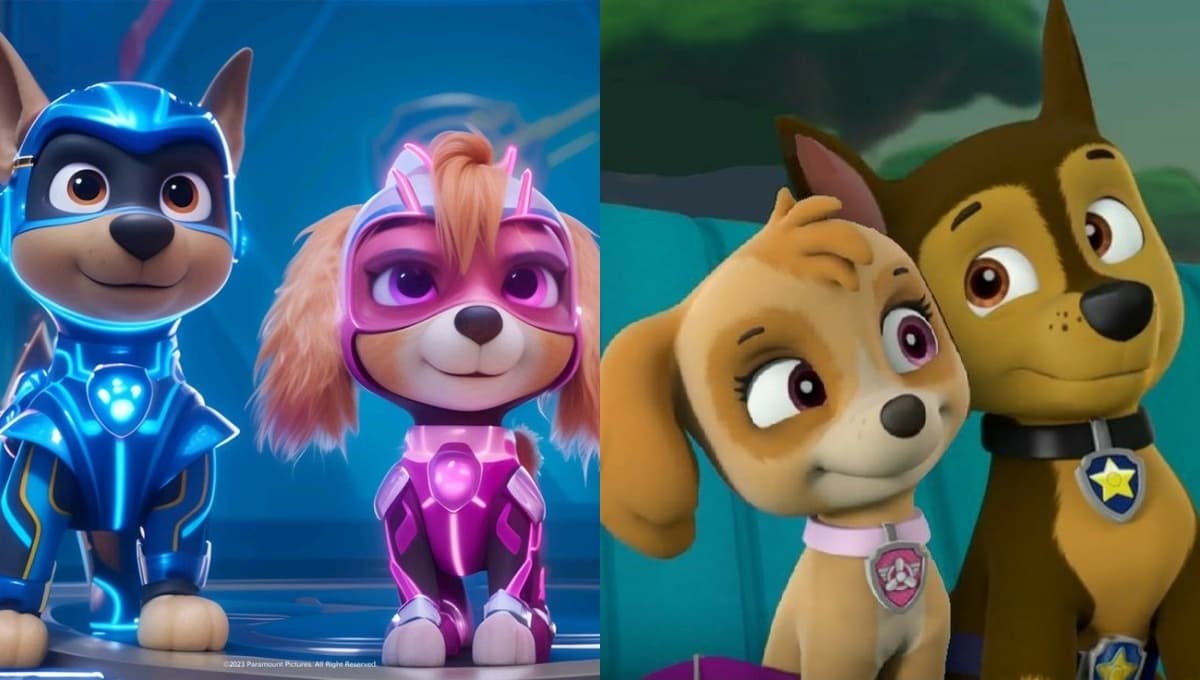 Plantillas de Chase y Skye de Paw Patrol para imprimir y colorear: imágenes sencillas