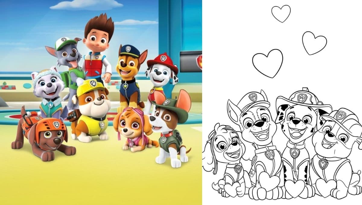 Dibujos de Paw Patrol para colorear en la semana del 1 al 7 de abril