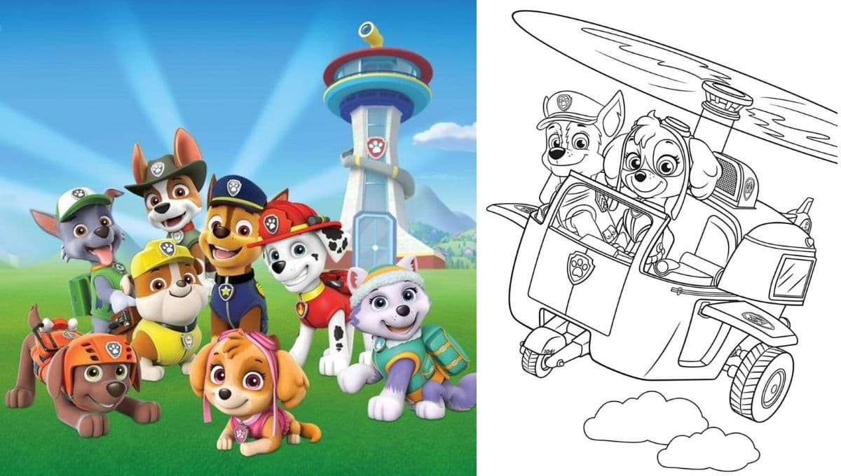 Dibujos de Paw Patrol para colorear en la semana del 8 al 14 de abril