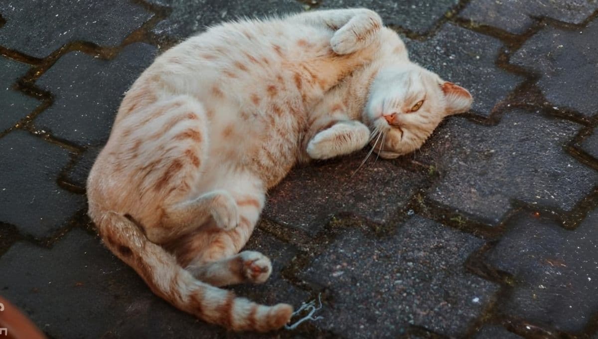 ¿Qué significa que tu gato se acueste en el suelo cuando llegas a casa?