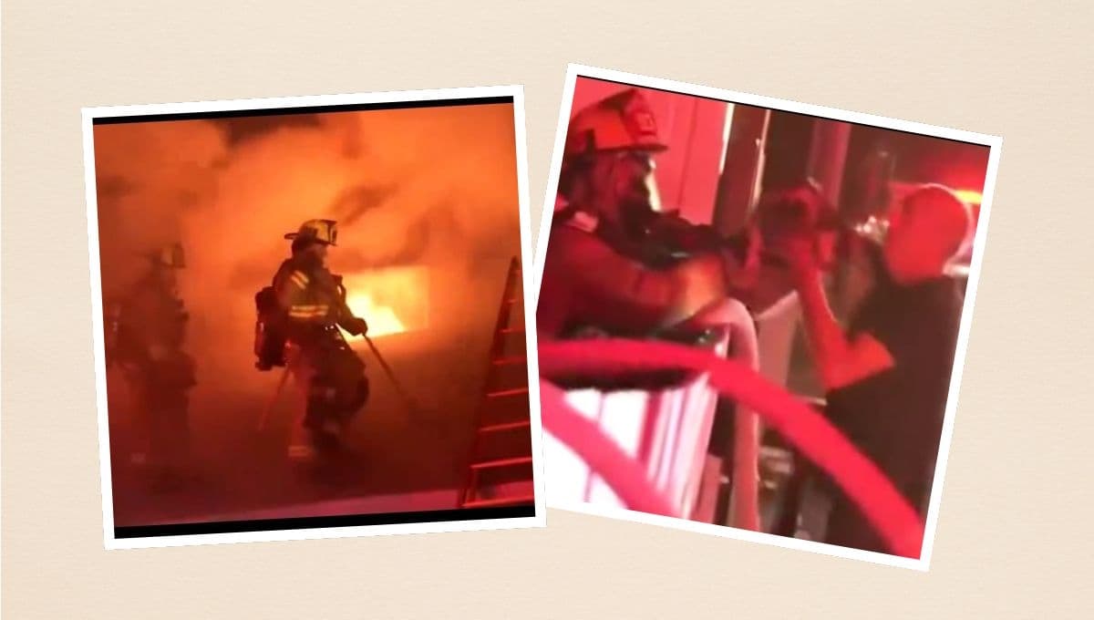 VIDEO: Hombre rompe en llanto al ver a su gato vivo tras incendio en su casa