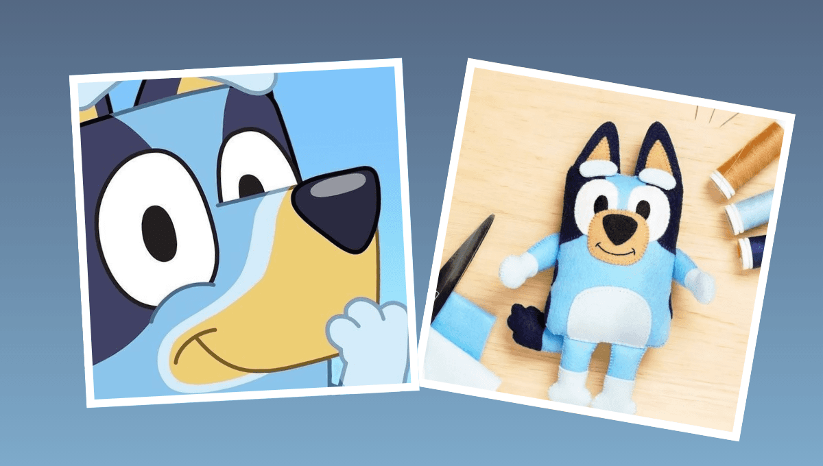 Plantilla para hacer un Bluey de fieltro y dárselo a tu hijo