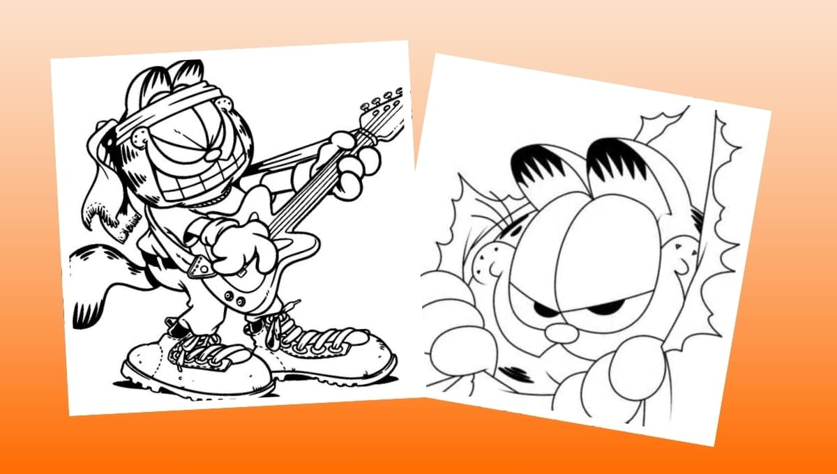 Garfield: 5 plantillas para imprimir y colorear del famoso gato