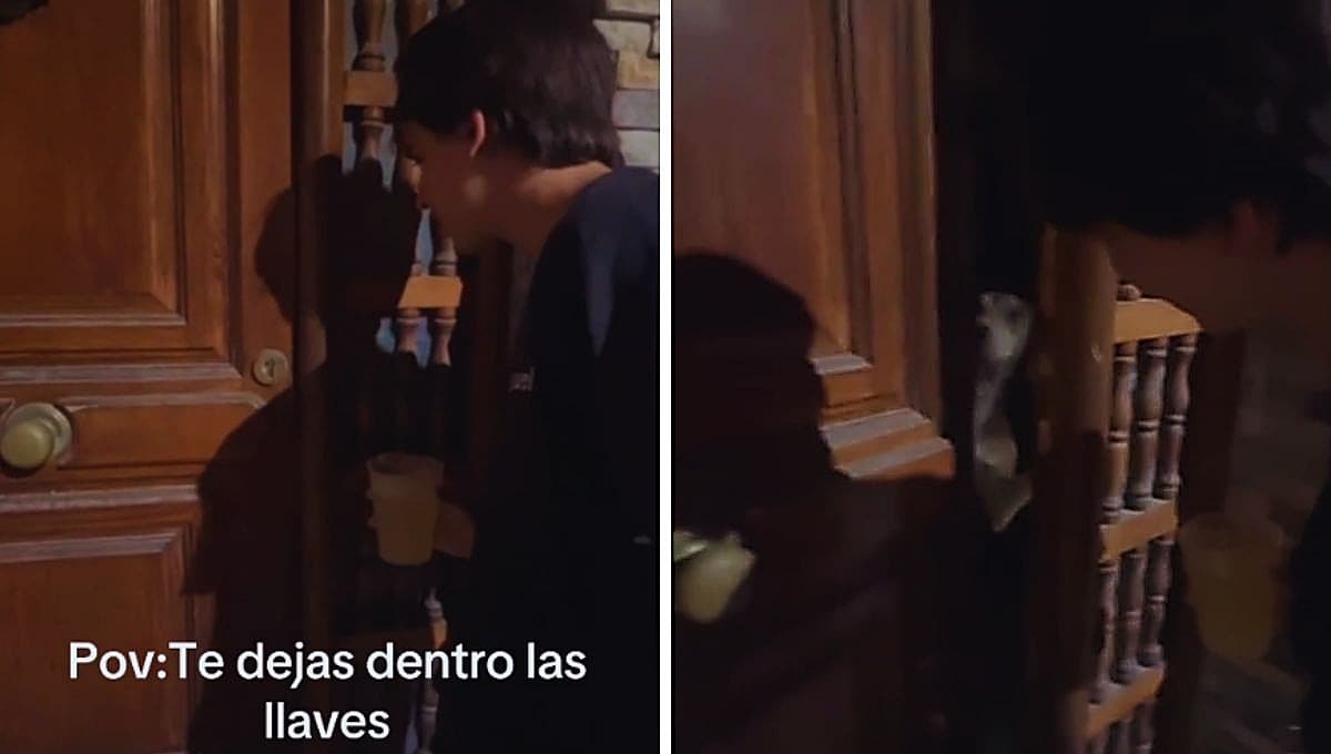 Hombre sale de fiesta y olvida sus llaves; así le abrió la puerta su perro