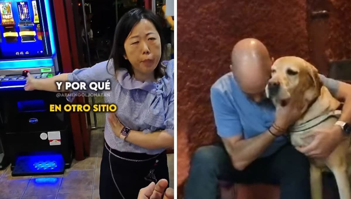 Denuncian discriminación en un restaurante, no dejan entrar a invidente con su perro guía