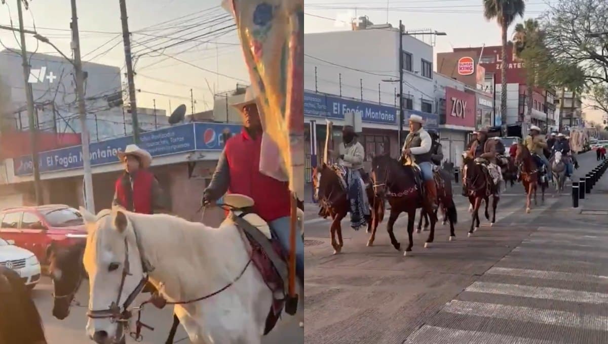 Peregrinos de la Basílica de Guadalupe causan indignación tras viajar a caballo 4 días, usuarios los acusan de maltrato animal