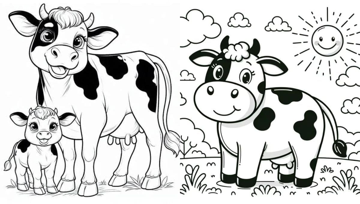 5 plantillas de vaquitas para colorear e imprimir