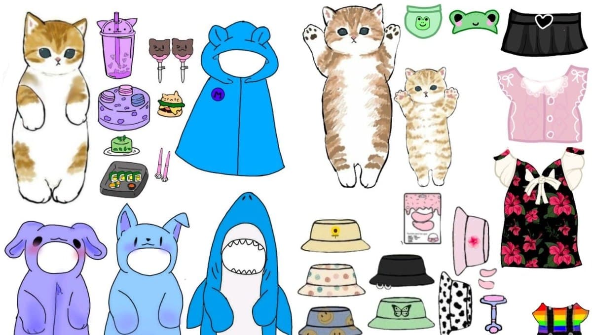 5 plantillas bonitas de gatos para imprimir y vestir