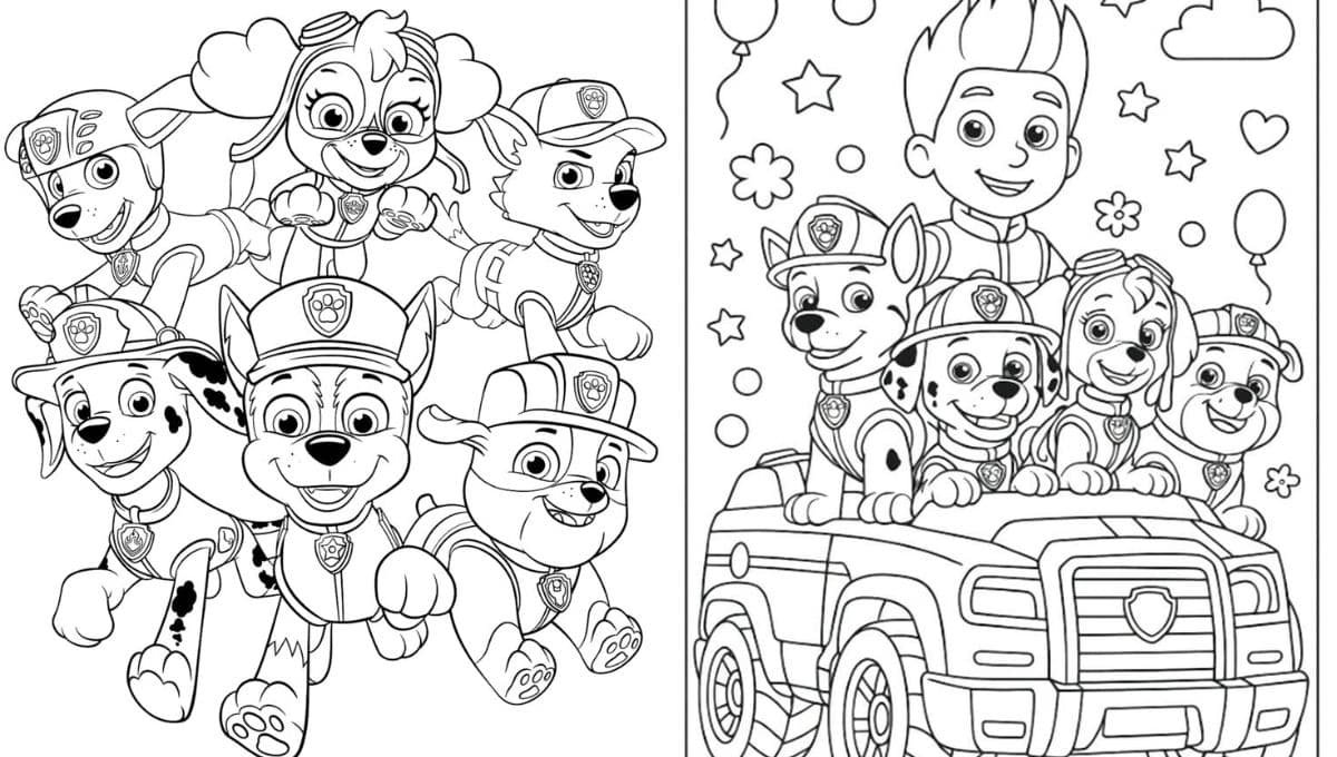 plantillas de Paw Patrol dibujos para imprimir y colorear